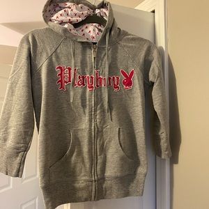 3/4 sleeve playboy full zip jacket. Lightweight.